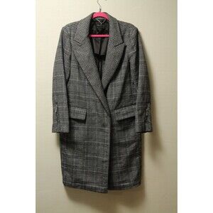 BCBG Max Azria women's wool Coat Per-Owned Black/White Medium Size